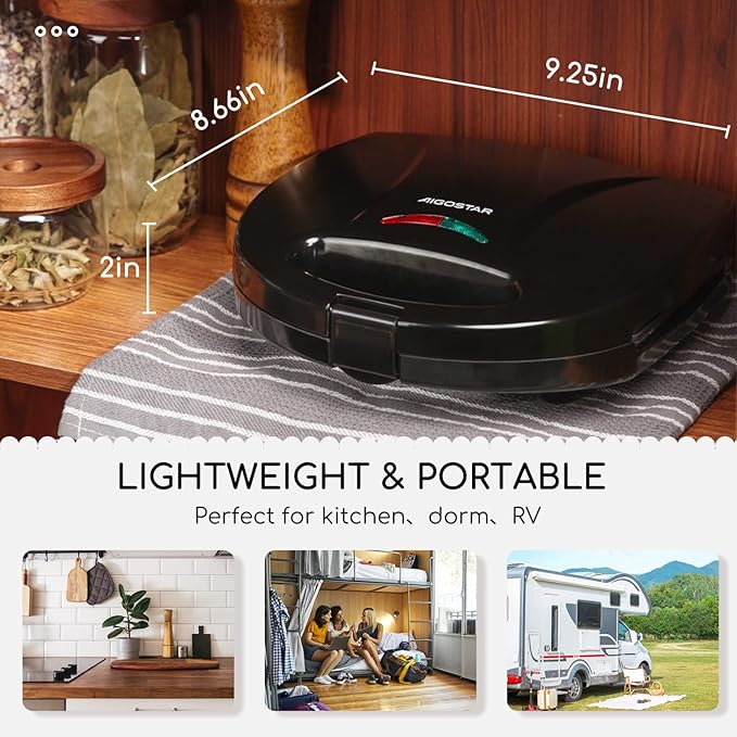 Aigostar 2in1 Sandwich Maker Panini Press Grill - Image 7