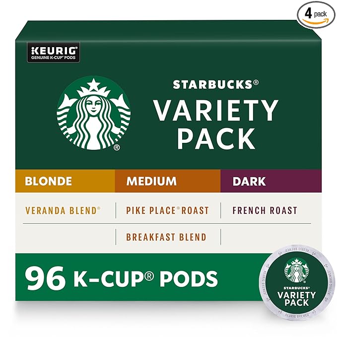 Starbucks K-Cup Coffee Pods, Starbucks Blonde, Medium and Dark Roast Hot or by StarbucksbyNespresso