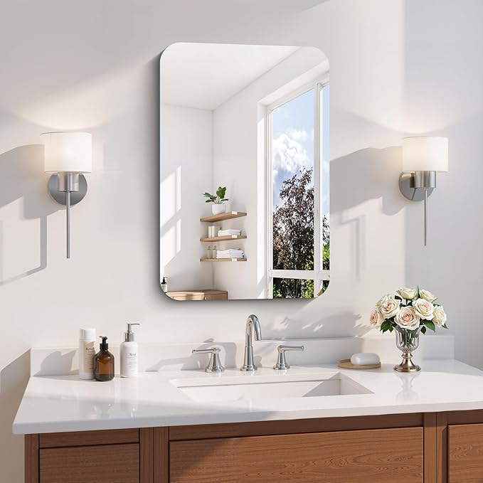 CILIBER Frameless Wall Mirror, HD Shatterproof Vanity Mirror by CILIBER