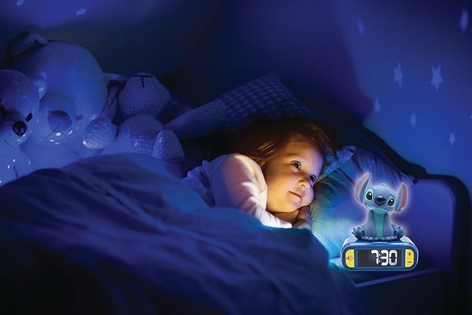 LEXiBOOK, Disney Stitch, Stitch Nightlight Alarm Clock, Sounds and Melodies - Image 5