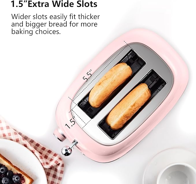 Roter Mond 2 Slice Toaster Retro Stainless Steel - Image 5