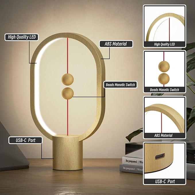 Bedroom Lamps - Mini Balance Lamp, Bedside Lamp, Nightstand Lamp, 3 Level - Image 2