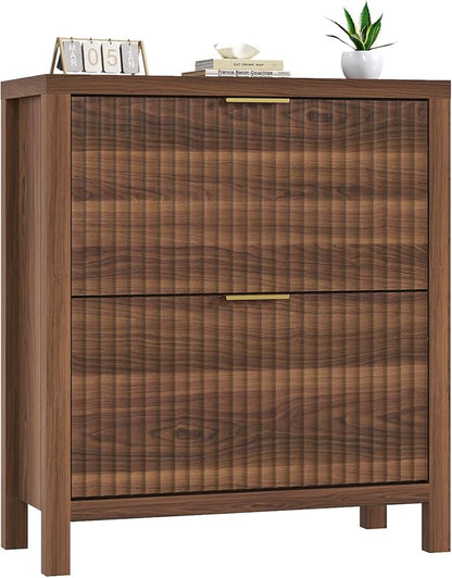 Shoe Cabinet Storage for Entryway, Fluted Shoe Cabinet - Image 9