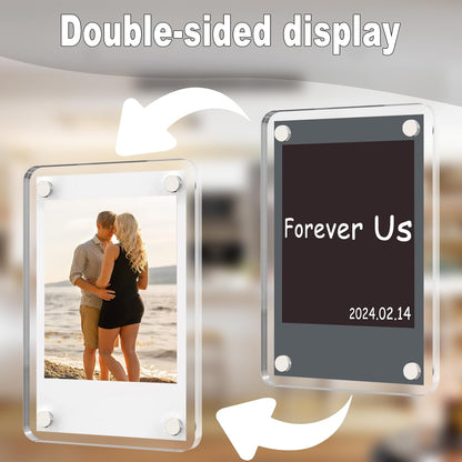 HELPLEX Acrylic Fridge Magnetic Frame, 6 Pack Polaroid Magnet Frame 2.36 x 3.54 Inch Double Sided Refrigerator Magnet Picture Frame for Fujifilm Instax Mini, Clear Photo Display Frames