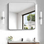 Silver Bathroom Mirror, 30 x 30 Inch Silver Square Mirror, Metal Framed by WelcometoCIVENO