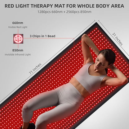 Red Light Therapy Large Mat for Whole Body Relief 71''x31'' Infrared Therapy - Image 3