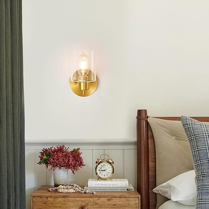 SOPEAS 1-Light Wall Sconce Gold, Vanity Light, Wall Mount Bathroom Mirror - Image 5