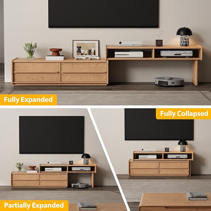 YQJJGL Solid Wood TV Stand for TVs up to 65 Inch， Walnut TV Stand - Image 6