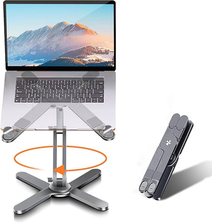 Laptop Stand with 360 Rotating Base, Computer Notebook Laptop Riser Metal Holder by Moallia