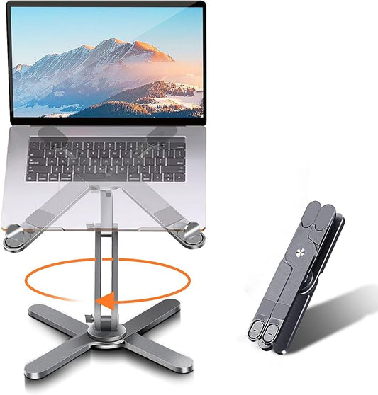 Laptop Stand with 360 Rotating Base, Computer Notebook Laptop Riser Metal Holder by Moallia