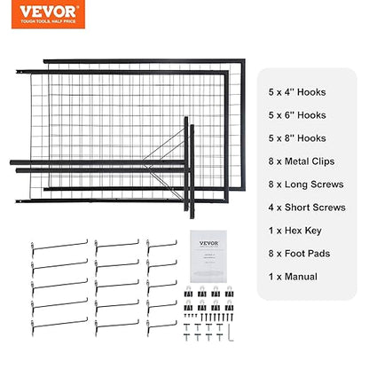 VEVOR 2 x 5.6 in Grid Wall Panels, 2 Packs Wire Gridwall Display Racks Tower - Image 7