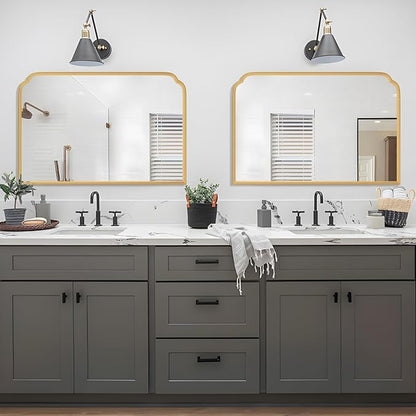 36X24 Inch Gold Bathroom Vanity Mirror - Image 2