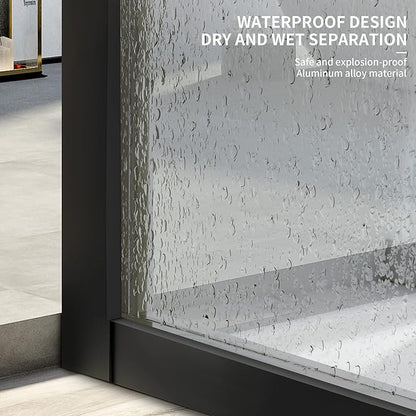 Shower Door Single Panel, Framed Tempered Glass Shower Door 34 * 76 Inch - Image 5