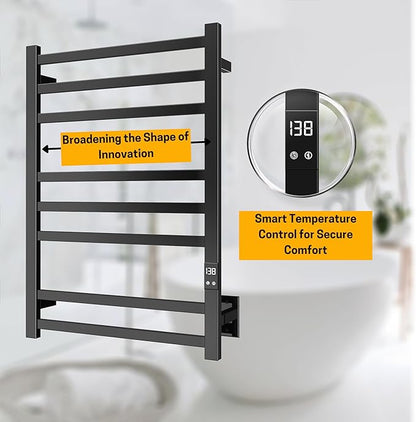 8-Bar Electric Heated Towel Warmer, Fast Heating - Image 2