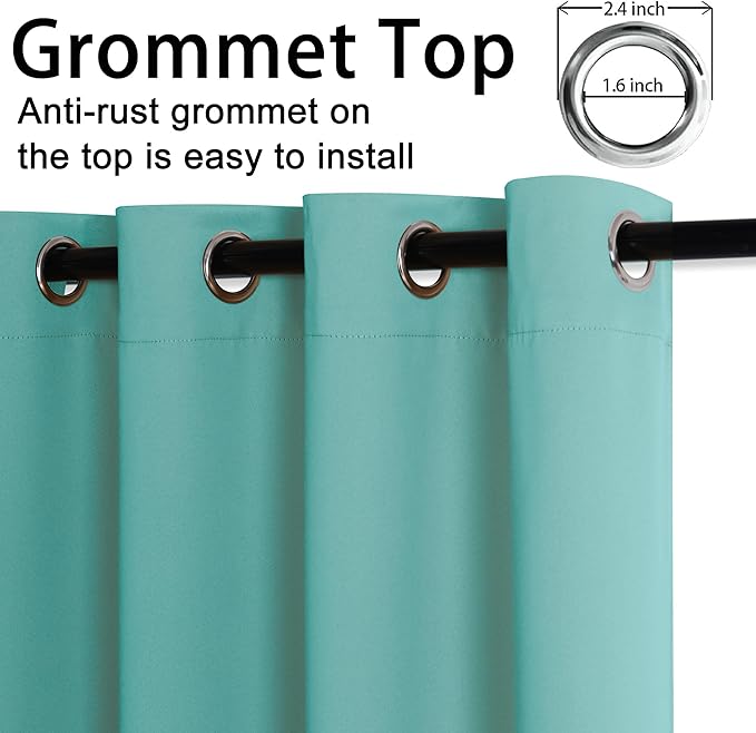 JIUZHEN Turquoise Blackout Curtains - Image 5