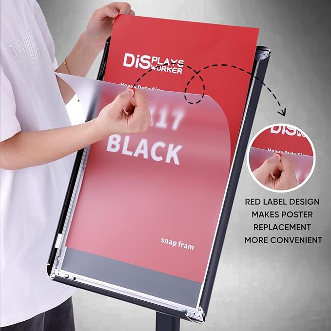 DISPLAYSWORKER Adjustable Heavy Duty Pedestal Sign holder floor Stand, sign - Image 4