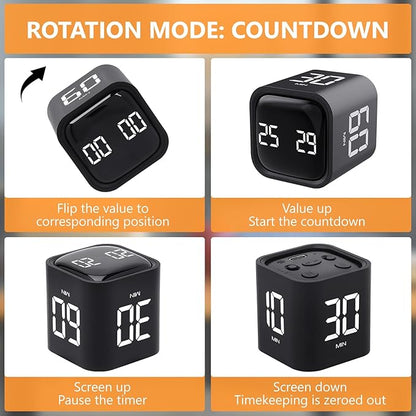 GuDoQi Multi-Function Cube Timer, 5/10/30/60 Min & Custom Count Down, Included - Image 3