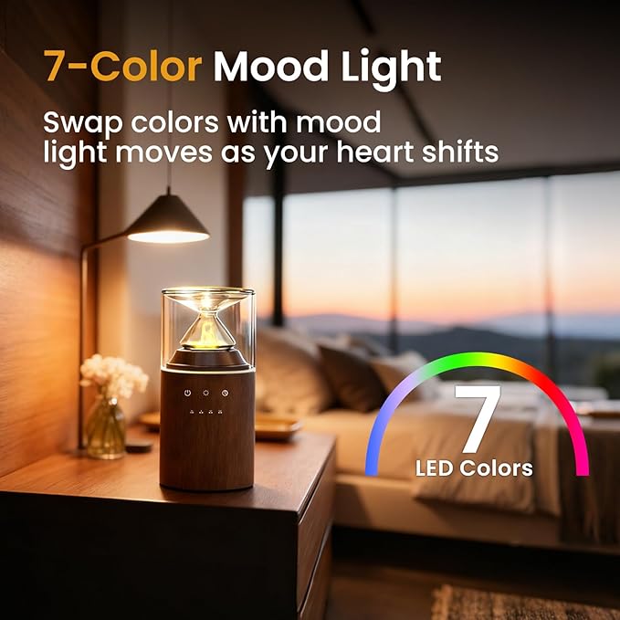 Waterless Nebulizing Essential Oil Diffuser, Real Glass and Solid Wood Portable - Image 4