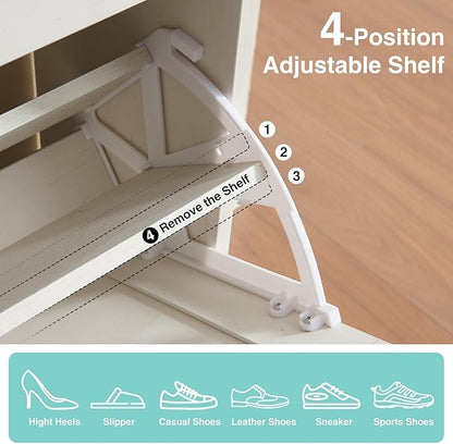 Shoe Storage Cabinet, Farmhouse Shoe Organizer - Image 6