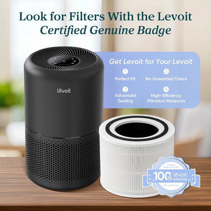 levoit air purifier for home pets hair allergies showing dimensions