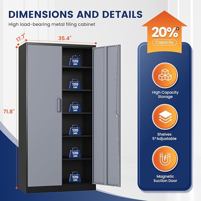Yizosh Metal Storage Cabinet - Image 3