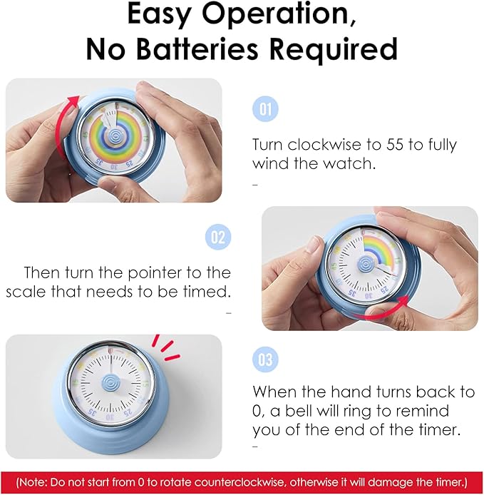 Teeloray Visual Timer for Kids Rainbow Kitchen Timer - Image 3