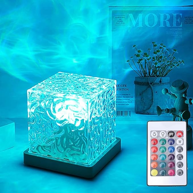 Growalleter Ocean Wave Projector Light, 16-Color LED Cube Lamp & Remote by Growalleter