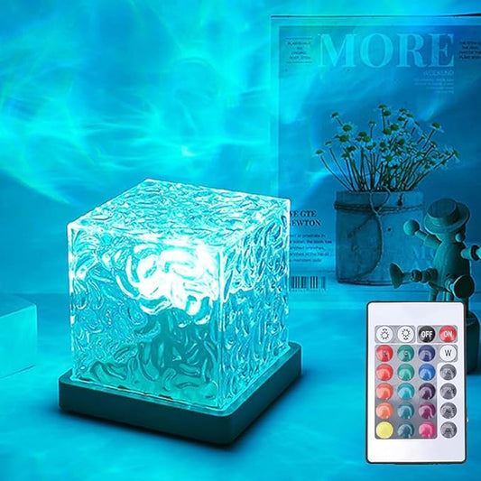 Growalleter Ocean Wave Projector Light, 16-Color LED Cube Lamp & Remote by Growalleter
