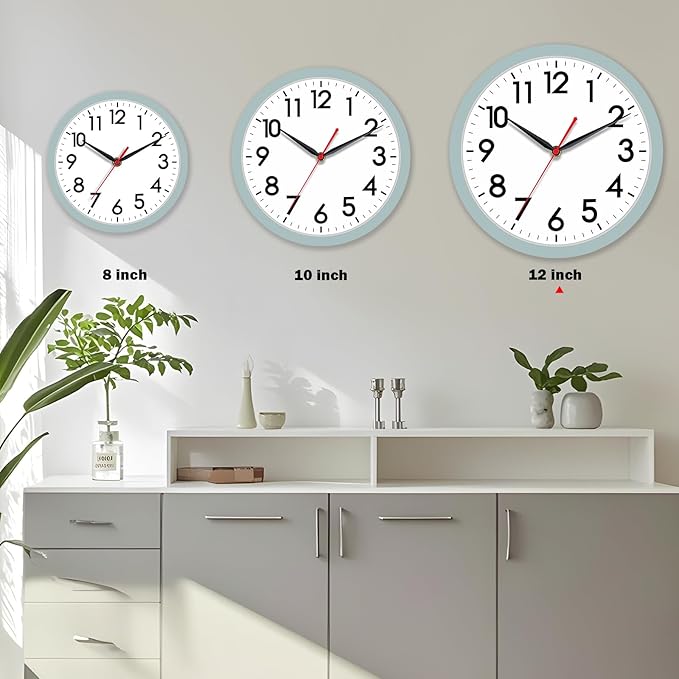 AKCISOT Wall Clock, Modern Small Wall Clocks Battery Operated 12 Inch, Silent - Image 4
