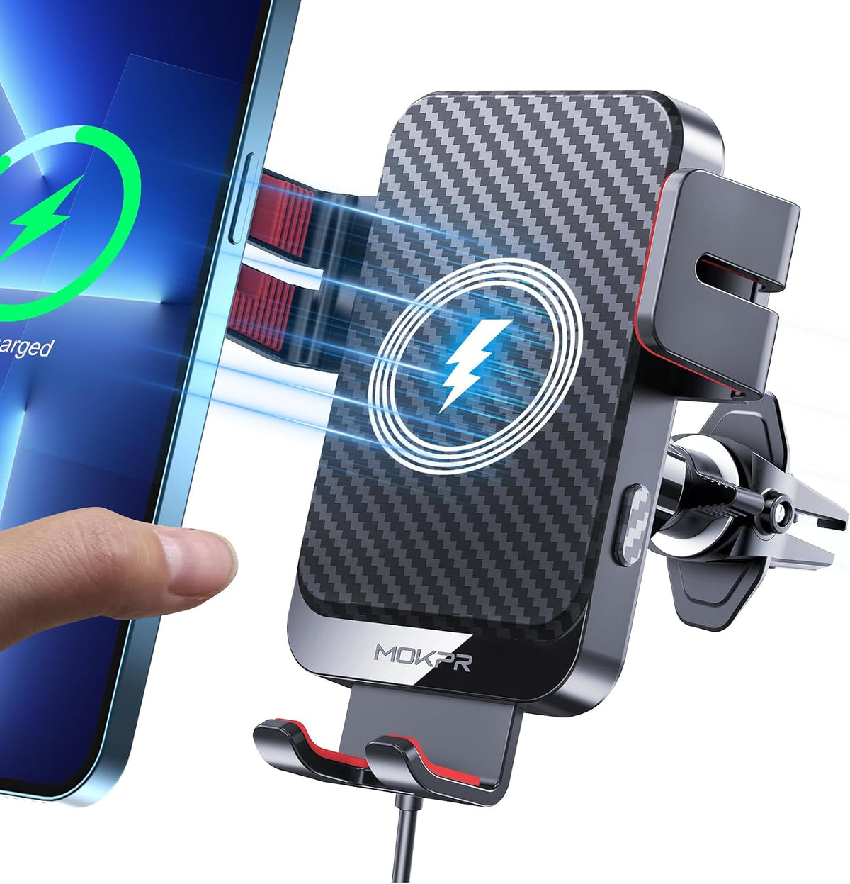 wireless car charger 15w fast charging auto-clamping air, main product view