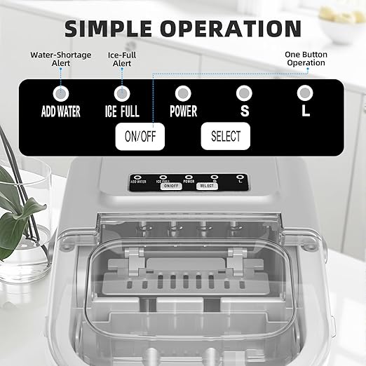 Antarctic Star Countertop Ice Maker Machine, 8 Cubes in 6 Mins, 26.5 lbs/Day - Image 3