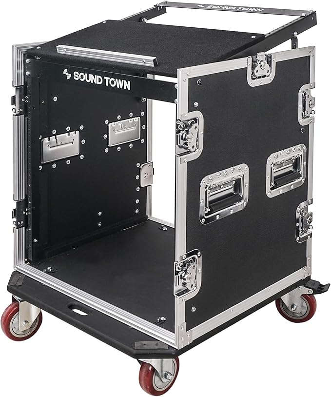 Sound Town Enhanced 1/2" Plywood 12U PA DJ Rack/Road ATA Case - Image 3