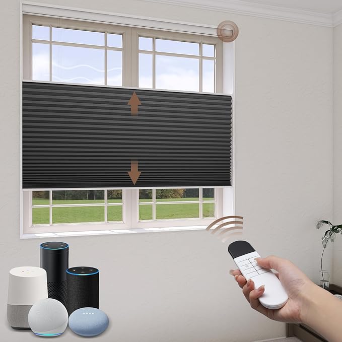 LEXEN Smart Top Down Bottom Up Honeycomb Shades WiFi Enabled Motorized Cellular by Unknown