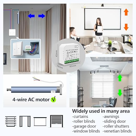 DieseRC WiFi Smart Roller Shutter Controller Module, Tuya APP WiFi Control - Image 2