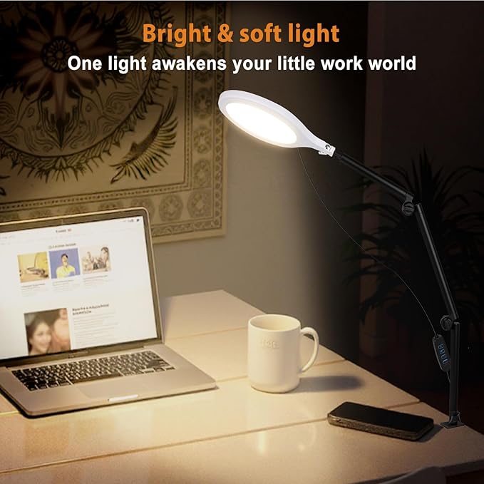 Desk Ring Light, 360°Rotate & Flexible Height Full-Screen Overhead Ringlight - Image 9