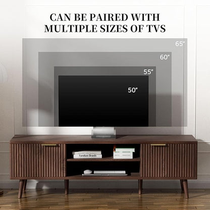 SHGJ&SOFT Storable TV Stand 65 Inch, Mid Century Modern TV Console Two Cabinet - Image 3