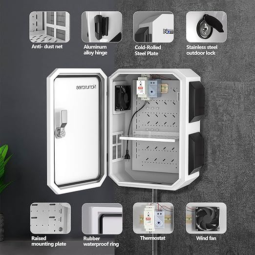 Outdoor Electrical Box with Thermostat and Fan, Cold-Rolled Steel Plate - Image 6