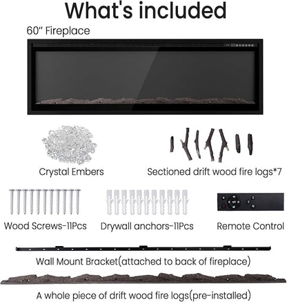 60” Smart Electric Fireplace - Image 7