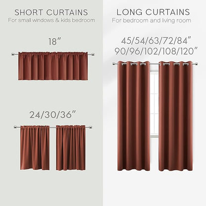 KOUFALL Rust Western Curtains for Bedroom 72 Inch Length 2 Panels Set Blackout - Image 6