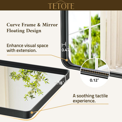 Black Bathroom Mirror 20 x 30 Inch Matte Black Bathroom Mirrors, Tempered Glass, Modern Farmhouse Wall Mounted Mirror for Decorative(Horizontal/Vertical)