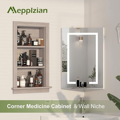 Recessed Medicine Cabinet, Fully Assembled 14x24 Recessed Wall Niche Insert - Image 3
