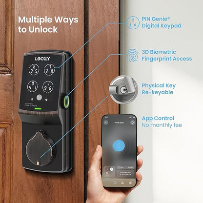 Lockly Secure Pro Smart Deadbolt, Wi-Fi Smart Lock, Keyless Entry - Image 2