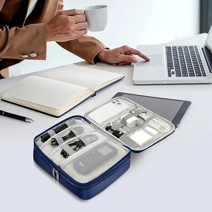 Electronics Travel Organizer, Double Layer Cable Organizer Bag Waterproof - Image 7