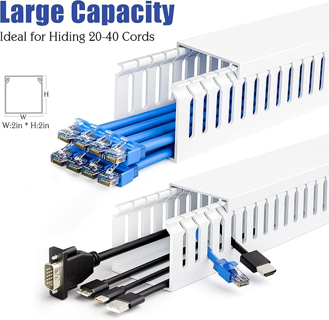 ZhiYo 2 x 2in Professional Server Rack Cable Management Raceway, 99in Cable - Image 7