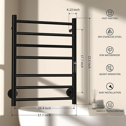 Heated Towel Rack for Bathroom, Towel Warmer Rack Wall Mounted Electric Towel - Image 2