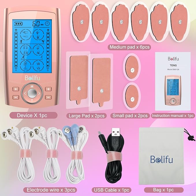 Belifu Dual Channel TENS EMS Unit 24 Modes Muscle Stimulator - Image 6