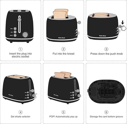 Roter Mond 2 Slice Toaster Retro Stainless Steel - Image 7