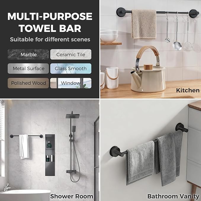 Adjustable Suction Cup Towel Bar - Image 5
