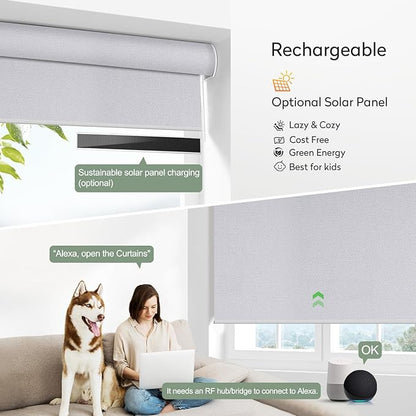 ZSHINE Motorized Blackout Window Blinds Customize Width Remote Control - Image 4
