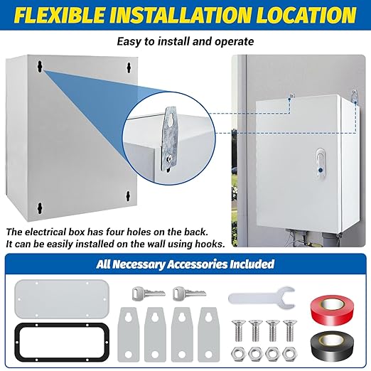 Electrical Box 12 x 10 x 8'' Steel Electrical Junction Box，NEMA 4X Steel - Image 8
